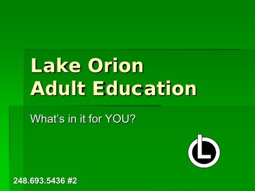 Lake Orion Adult Education - Lake Orion Community Schools