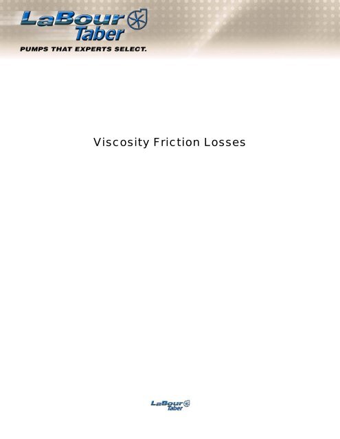 Viscosity Friction Losses - Peerless Pump
