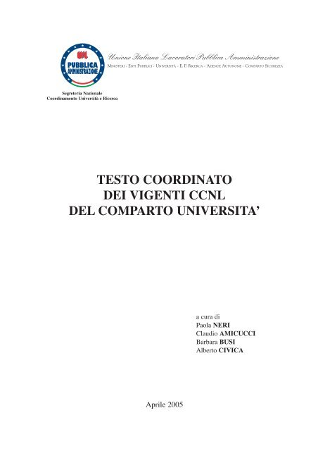 testo coordinato dei vigenti ccnl del comparto universita - Uilpa-Ur