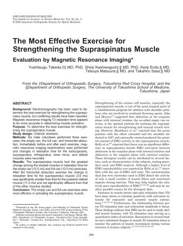 The Most Effective Exercise for Strengthening the Supraspinatus ...