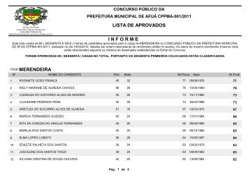 LISTA DE APROVADOS PORTADOR DE NESSECIDADES ... - FIBRA.