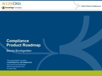 Compliance Product Roadmap - Broadridge