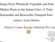 Biogas From Wholesale Vegetable and Fruit Market Waste in ... - NPTI