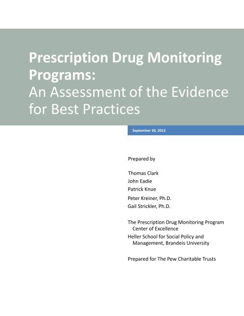 Prescription Drug Monitoring Programs - PDMP Center of Excellence