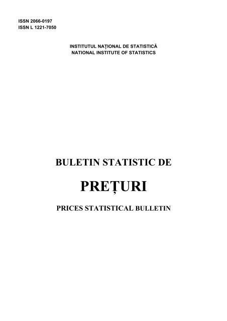 PREÅ¢URI - Institutul National de Statistica