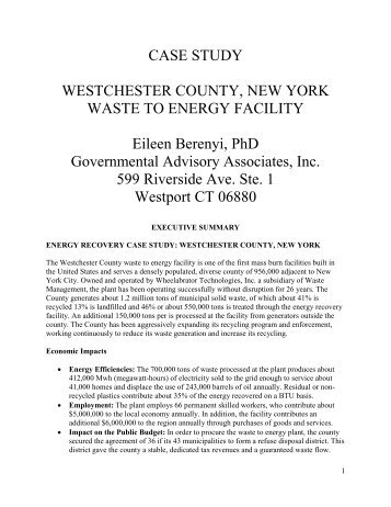 Westchester County, New York Case Study - Plastics
