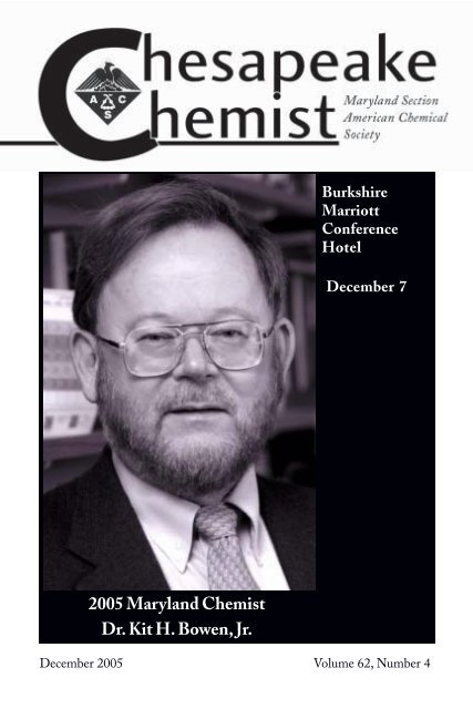2005 Maryland Chemist Dr. Kit H. Bowen, Jr. - JHU Department of ...