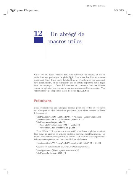 TEX pour l'Impatient - Apprendre en ligne.net