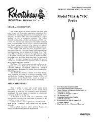 Model 741A & 741C Probe - Robertshaw Industrial Products