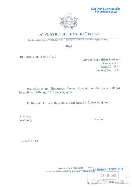 Tiesibsarga zinojums.pdf - Saeima