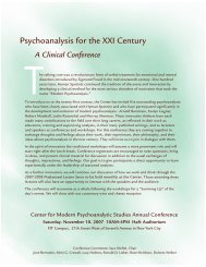 2007 CMPS Annual Conference - Center for Modern Psychoanalytic ...