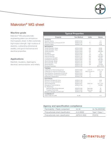 Makrolon® MG sheet - Sheffield Plastics