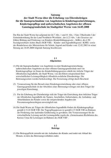 Satzung - Stadt Werne