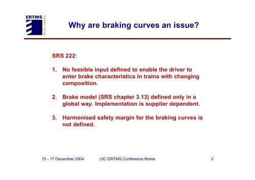 ERTMS / ETCS Braking Curves - UIC