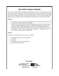 ADL Facility Assessment Checklists - Kansas Foundation for ...