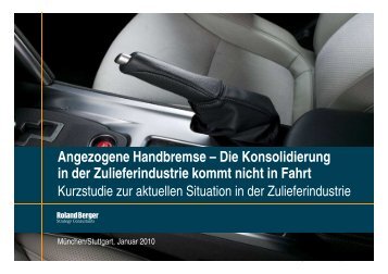 Die Konsolidierung in der Zulieferindustrie kommt nicht in Fahrt