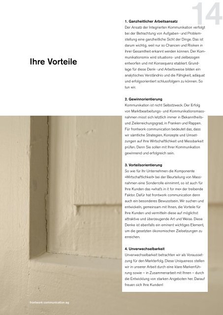 Download Firmenportrait als PDF - frontwork communication ag