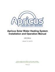 Apricus Solar Water Heating System Installation and Operation ...