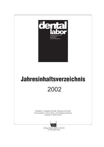 Jahresinhaltsverzeichnis 2002 - Das Dental Labor