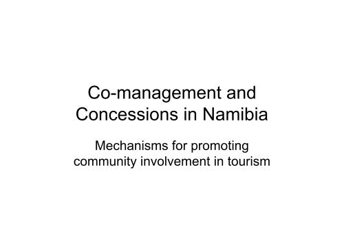 Co-management and Concessions in Namibia by Brian Jones