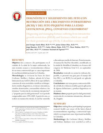 DIAGNÃSTICO Y SEGUIMIENTO DEL FETO CON ... - FECOLSOG