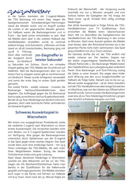 JUGENDHANDBALL - TSG Backnang Handball