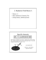 2. Radiation Field Basics I Specific Intensity Î© = dddd cos d tA I E