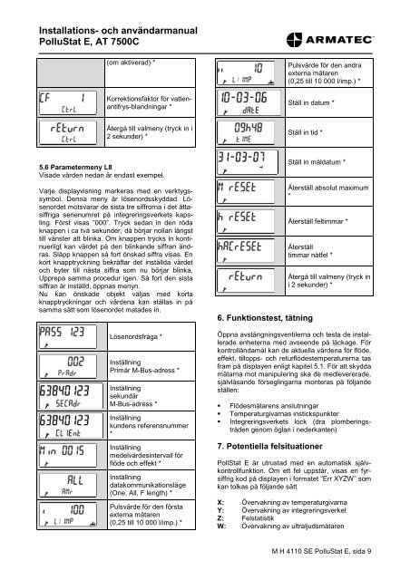 Bruksanvisning AT7500CfÃ¶r KompaktvÃ¤rmemÃ¤tare ... - Armatec AB