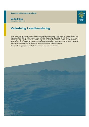 Veiledning i verdivurdering - NSM