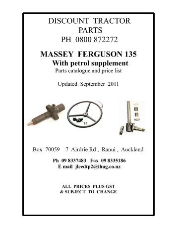 MASSEY FERGUSON 135 DISCOUNT TRACTOR PARTS PH 0800 ...