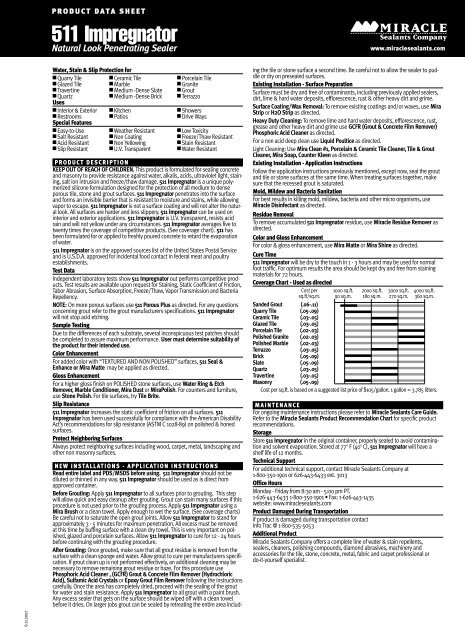 511 impregnator msds.pdf - Northland Construction Supplies