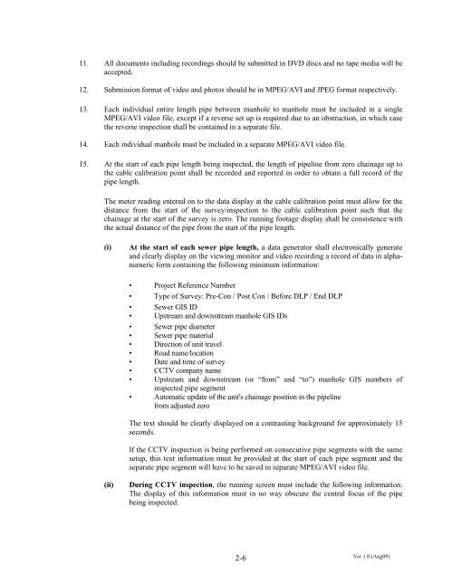 PUB (WRN) CCTV Inspection Requirements for Sewers and ...