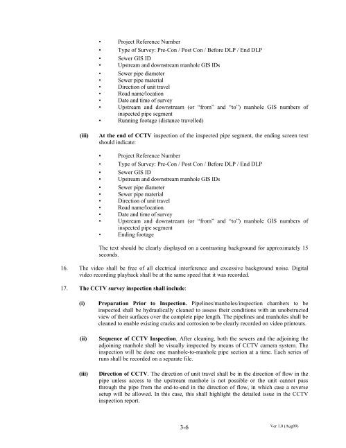 PUB (WRN) CCTV Inspection Requirements for Sewers and ...