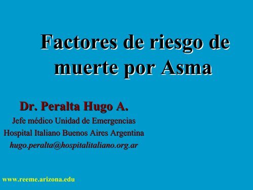 Factores de riesgo de muerte por Asma - Reeme.arizona.edu