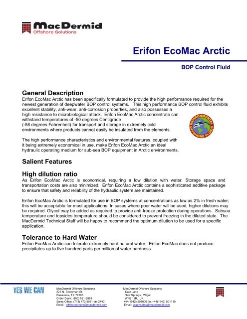 Erifon EcoMac Arctic - ER Trading AS