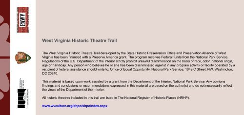 West Virginia Historic Theatre Trail brochure