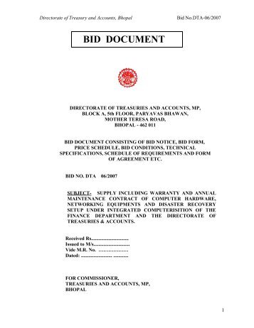 BID DOCUMENT - Mptreasury.org