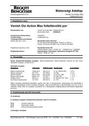 Biztonsági Adatlap Vanish Oxi Action Max folteltávolító ... - Galatea Kft.