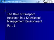 The Role of Prospect Research in a Knowledge Management