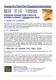 Orange Dry Peel Film Processing Instructions - Mega Electronics