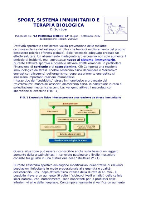 sport, sistema immunitario e terapia biologica - Sport Medicina