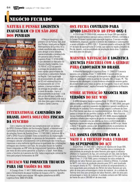 EdiÃ§Ã£o 118 download da revista completa - Logweb