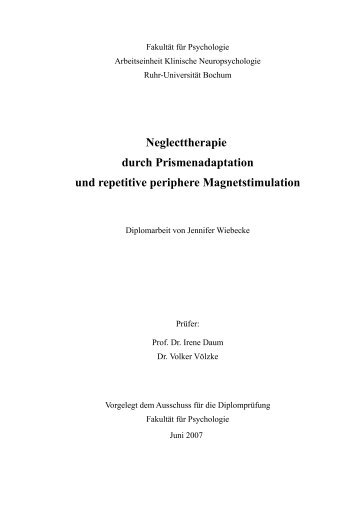 Neglecttherapie durch Prismenadaptation und repetitive periphere ...