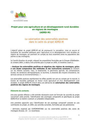 Valorisation des externalitÃ©s positives pour une agriculture et un ...