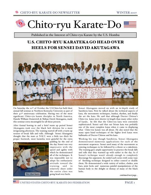 winter 2007 - United States Chito-ryu Karate Federation