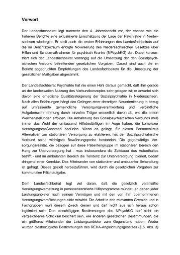 Vorwort - Landesfachbeirat Psychiatrie Niedersachsen