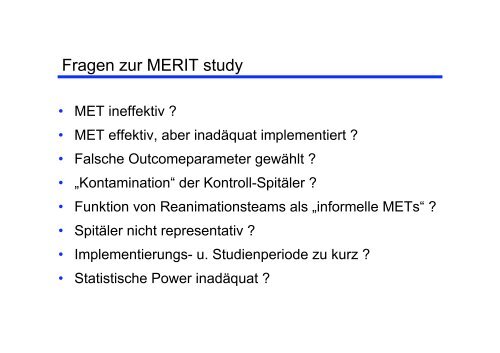 ICU-Aufnahme und Medical Emergency Team - Austrian ...