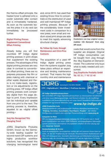 Jorg Provides Digital Offset Printing Presses from HP