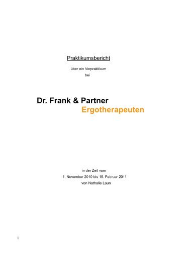 Praktikumsbericht Nathalie Laun - Dr. Frank & Partner ...