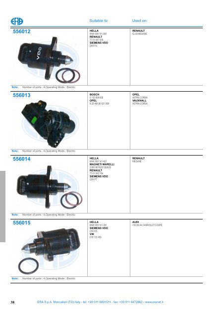 idle control valve 2011/2012